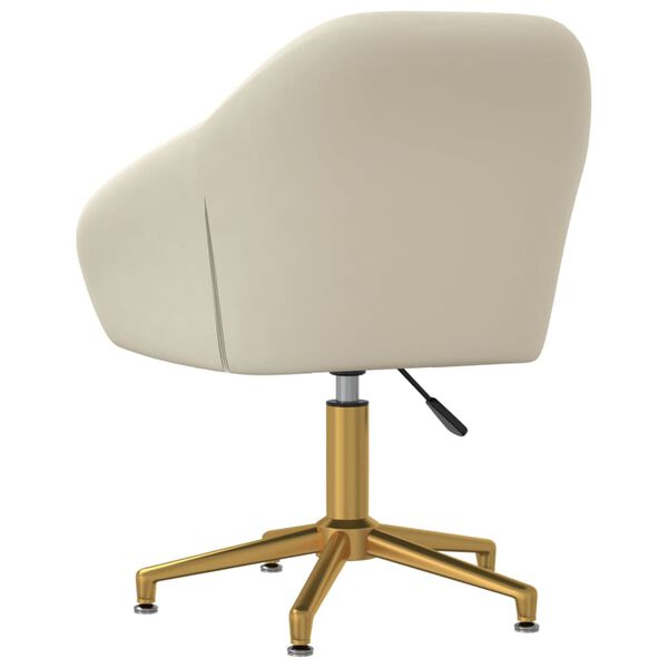 vidaXL Въртящи се трапезни столове, 4 бр, кремави, кадифе