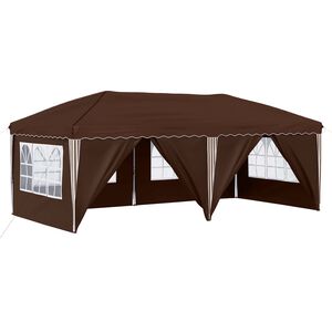 vidaXL Поп-ъп парти палатка 575 x 288 x 245 см Кафяво