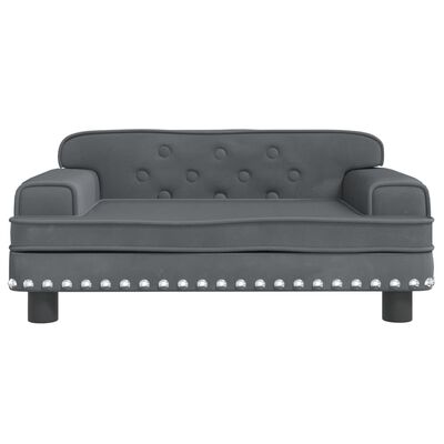 vidaXL Детски диван, Тъмносив, 70x45x30 см, кадифе