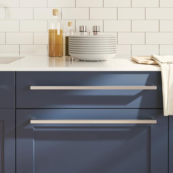 vidaXL Дръжки за шкафове, 5 бр, сребристи, 480 мм, неръждаема стомана