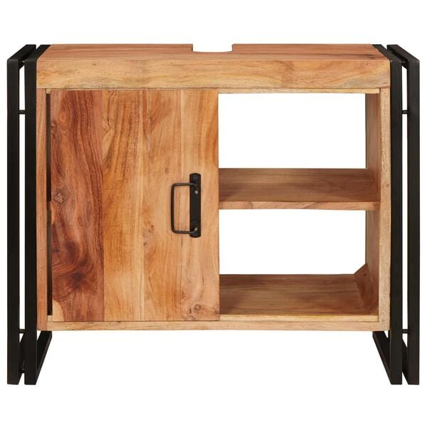 vidaXL Шкаф за мивка Кафяво 71 x 33 x 58 см Солидно акациево дърво