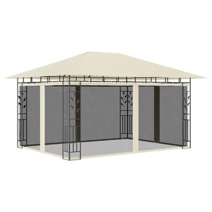 vidaXL Шатра с мрежа против комари, 4x3x2,73 м, кремава, 180 г/м&sup2;