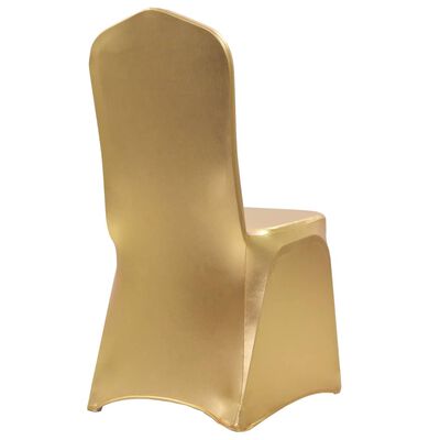 vidaXL 25 бр калъфи за столове, еластични, златисти