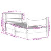 vidaXL Рамка за легло с табла, 75x190 см, борово дърво масив