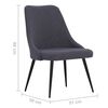 vidaXL Трапезни столове, 2 бр, тъмносиви, текстил