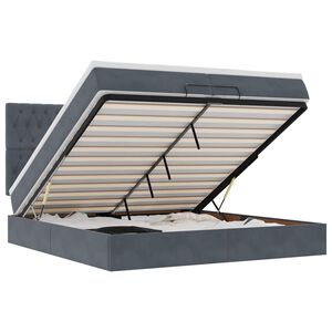 vidaXL Османска легло с матраци, тъмносиво, 200x200 см, кадифе