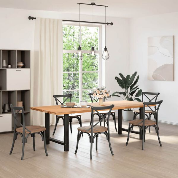 vidaXL Крака за трапезна маса, черни, 2 бр., 80 x (72-73) см, стомана