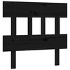 vidaXL Рамка за легло с табла черна Small Single дърво масив