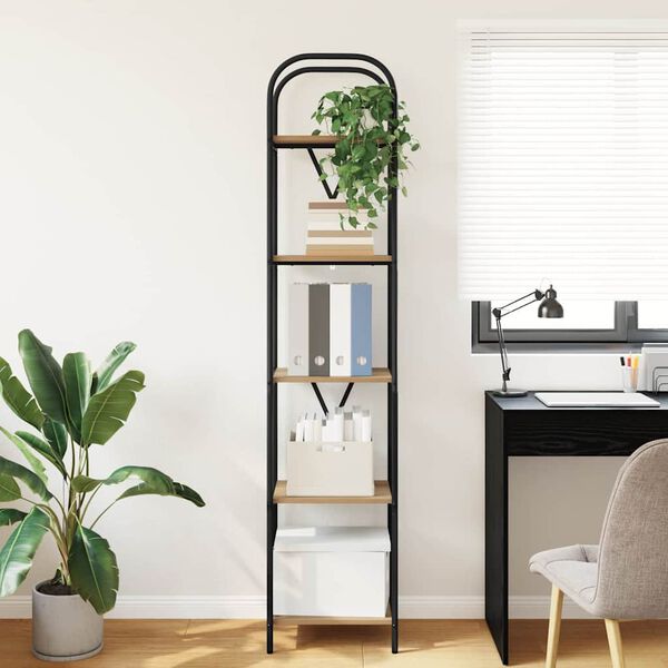 vidaXL Рафт за книги Дъб 40 x 30 x 183 см Инженерно дърво