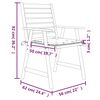 vidaXL Градински трапезни столове с възглавници, 4 бр, акация масив