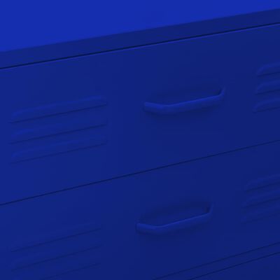 vidaXL Шкаф с чекмеджета, нейви синьо, 80х35х101,5 см, стомана