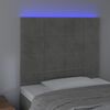 vidaXL LED горна табла за легло, светлосива, 100x5x118/128 см, кадифе