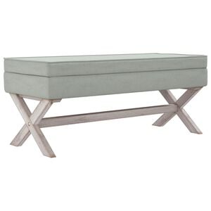 vidaXL Табуретка за съхранение, светлосива, 110x45x49 см, кадифе