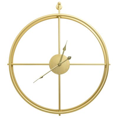vidaXL Стенен часовник, златист, 52 см, желязо
