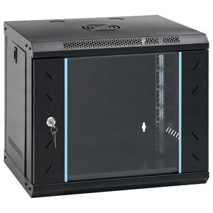 vidaXL 9U стенен мрежов шкаф 19" IP20 53x40x45 см