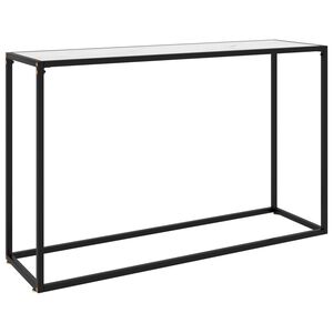vidaXL Конзолна маса, бяла, 120x35x75 cм, закалено стъкло