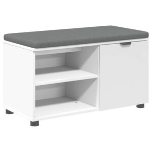 vidaXL Пейка за коридор Бял 80 x 38 x 46 см Композитно дърво и текстил