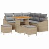 vidaXL Градински Софа Комплект с възглавница 8 pcs Бежово Полиратан