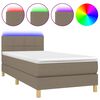 vidaXL Боксспринг легло с матрак и LED, таупе, 90x190 см, плат