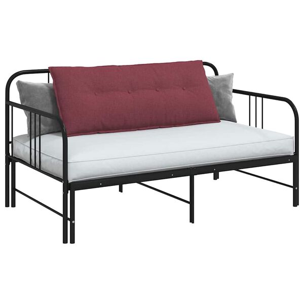 vidaXL Възглавница за гръб Виненочервен 120 x 19 x 50 см текстил