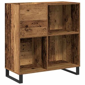 vidaXL Шкаф за грамофонни плочи Старо дърво 84,5 x 38 x 89 см