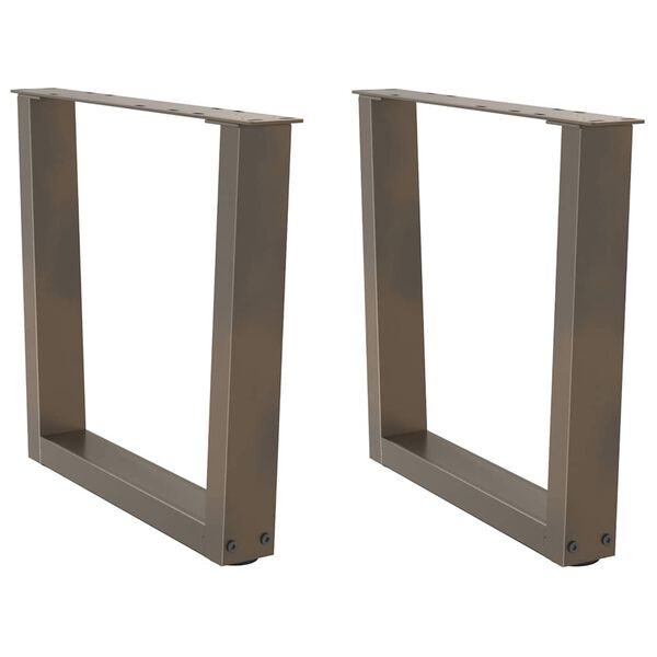 vidaXL Крака за масичка за кафе, V-образни, 2 бр., естествена стомана, 60 x (42-43,3) см, стомана