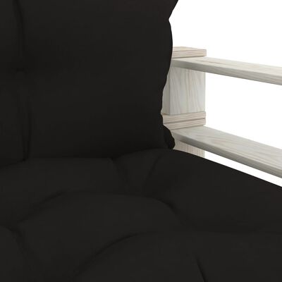 vidaXL Градински палетен диван с черни възглавници, дърво