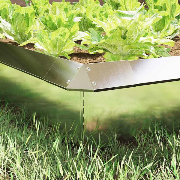 vidaXL Оградка за охлюви 4 pcs Сребрист 13,5 x 13,5 x 25 см