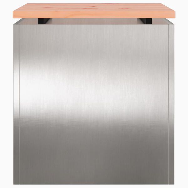 vidaXL Градинска пейка Сребрист 40 x 40 x 43 cm Неръждаема стомана