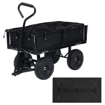 vidaXL Покривало за градинска количка, черно, 81x41x21 см, текстил
