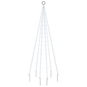 vidaXL Коледна елха на флагщок, студено бяло, 108 LED, 180 см