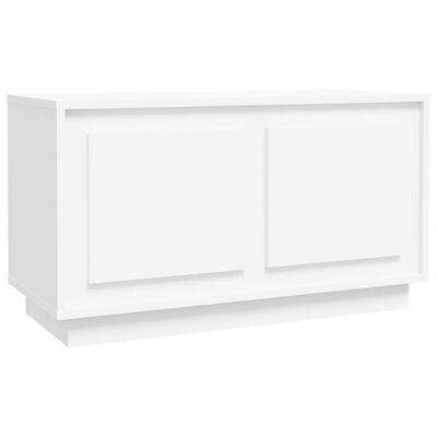 vidaXL ТВ шкаф, бял, 80x35x45 см, инженерно дърво
