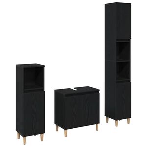 vidaXL Комплект мебели за баня 3 бр. Черния дъб 30 x 30 x 180 см