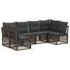 vidaXL Градински Софа Комплект 6 pcs Сиво полиратан