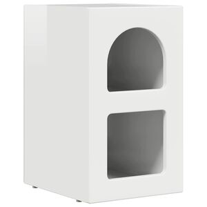 vidaXL Нощно шкафче ELST Лъскаво бяло 29,5 x 33,5 x 50 см