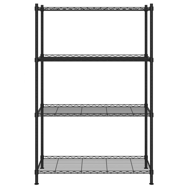 324622 vidaXL 4-Tier Storage Shelf 90x35x137 cm Black 200 kg