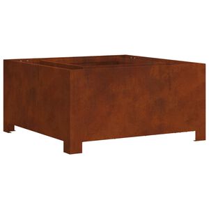 vidaXL Огнище Кафяво 80 x 80 x 40 cm Патинираща стомана