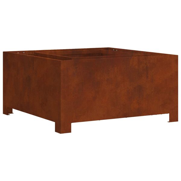 vidaXL Огнище Кафяво 80 x 80 x 40 cm Патинираща стомана