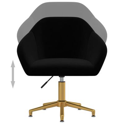 vidaXL Въртящ се трапезен стол, черен, кадифе