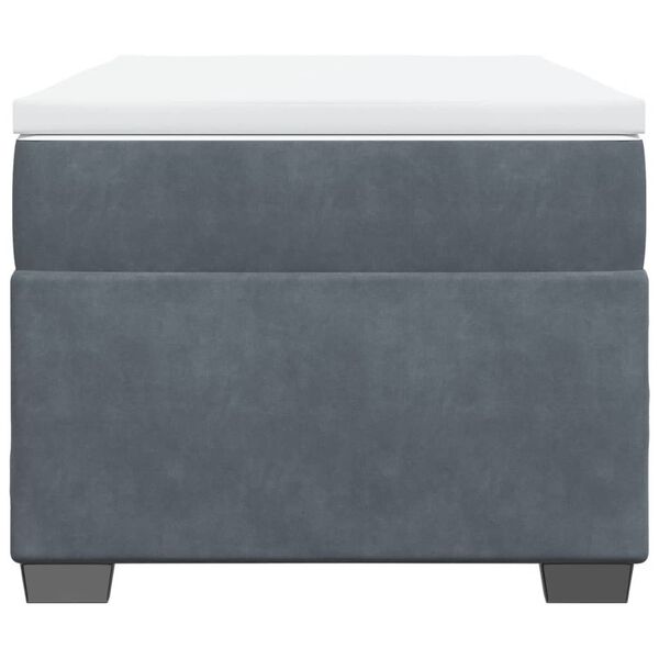 vidaXL Боксспринг легло с матрак, тъмносиво, 100x200 см, кадифе