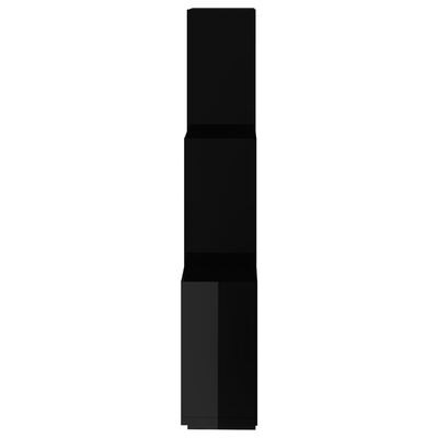 vidaXL Стенен кубичен рафт, черен гланц, 78x15x93 см, ПДЧ