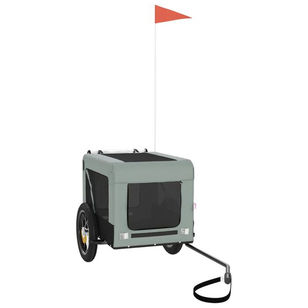 vidaXL Ремарке за колело за любимци сив и черен Оксфорд плат и желязо