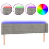 vidaXL LED горна табла за легло, светлосива, 203x16x78/88 см, кадифе