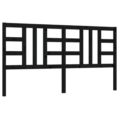 vidaXL Горна табла за легло, черна, 186x4x100 см, бор масив