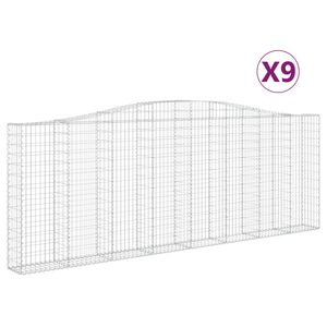 vidaXL Габионни кошници арка 9 бр 400x30x140/160 см поцинковано желязо
