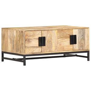 vidaXL Маса за кафе, 90x55x40 см, мангово дърво масив