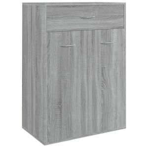 vidaXL Шкаф за обувки, сив сонома, 60x35x84 см, инженерно дърво