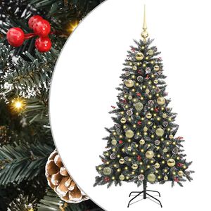 vidaXL С изкуствено коледно дърво с 150 LED светодиода Зелен 120 cm
