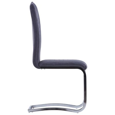 vidaXL Конзолни трапезни столове, 2 бр, сиви, изкуствен велур