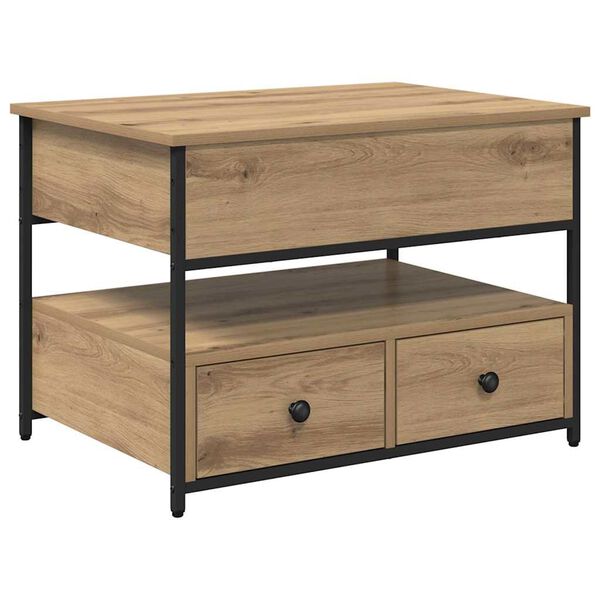 vidaXL Масичка за кафе Дъб 70 x 50 x 54.5 см Инженерно дърво